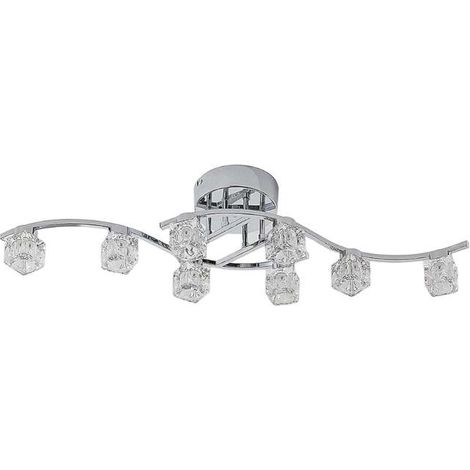 [NEUWERTIG] B-Ware Lindby Deckenleuchte Yaro LED Lampe dimmbar 8-flammig chrom 82,5x18cm modern (1/2)