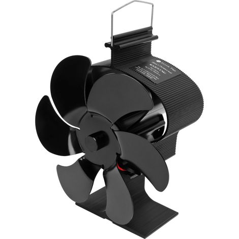 Ventilateur à bois LT380, six pales, à entraînement thermique, à démarrage automatique, écologique, noir, diamètre 152 mm (1/5)