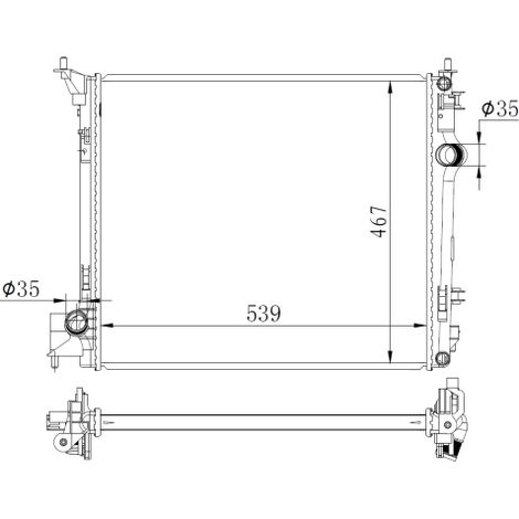 Radiateur, refroidissement du moteur NRF 59271 RENAULT 214101809R 214104EB0B