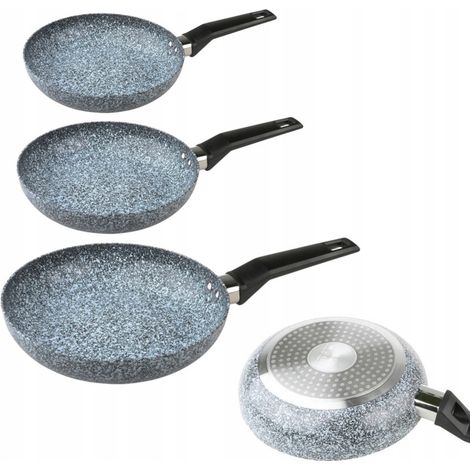 Ensemble de poêles à frire modernes avec revêtement en marbre, compatibles avec les plaques à induction à gaz 20/24/28 pouces