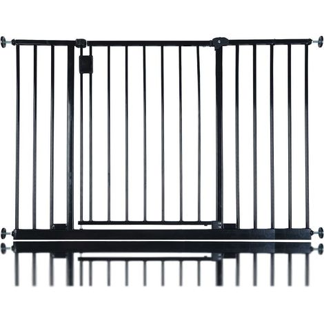 Bettacare Extra Wide Hallway Dog Gate, 109cm - 115cm, Black, Pressure Fit Pet Gate, Puppy Safety Barrier
