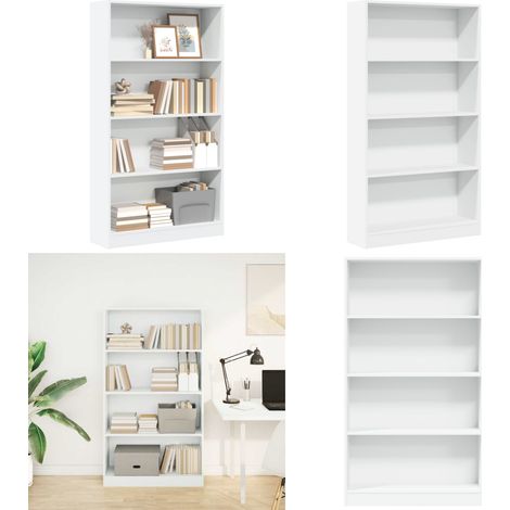 vidaXL Bibliothèque blanc 80x24x143 cm bois d'ingénierie (1/5)