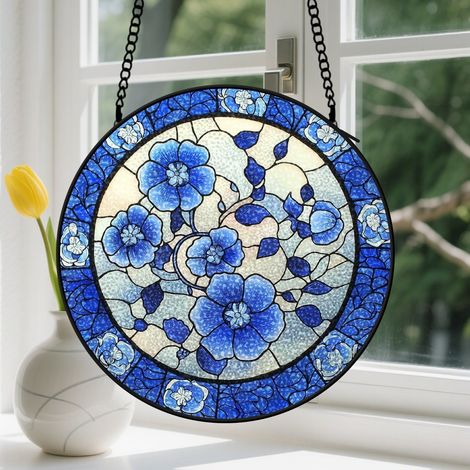 Capteur de Soleil en Vitrail  Décoration Spirituelle pour Maison 25cm (1/4)