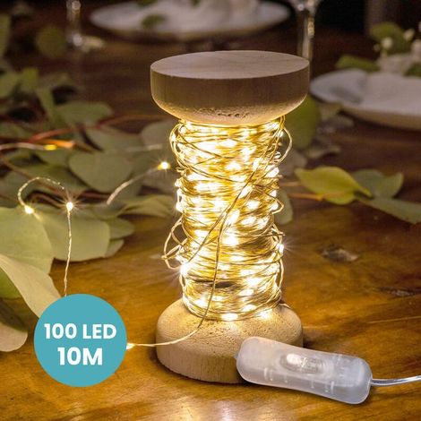 Guirlande Lumineuse LED Argent 10M - Rouleau 10 Mètres, Décorations Féériques pour Chambre, Sapin de Noël, Ambiance Romantique et Poétique (1/2)