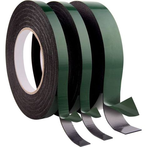 [NEVER USED] 3-piece double-sided adhesive tape, extra strong double-sided adhesive tape, waterproof mounting tape for vehicle license plates, 10 m per roll