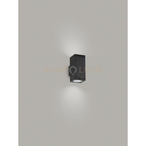 QUARONDO Applique 2 luci alluminio quadrato colore grafite doppia emissione attacco GU10