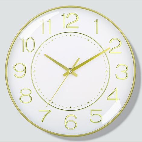 Horloge murale silencieuse de 8 pouces jaune, horloge murale de salon à la mode, horloge à quartz silencieuse simple pour la maison
