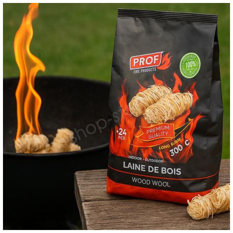 Allume-feux écologiques en laine de bois – Pack de 24 (1/5)