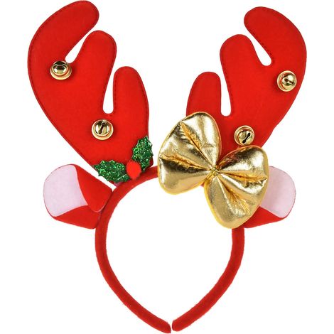 Cerchietto per capelli con corna di Renna, accessorio natalizio da 24 x 25 cm -Marrone
