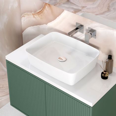 Lavabo da appoggio in ceramica bianca modello elara 50 49,5x37,5x13 cm BARBOTTINA