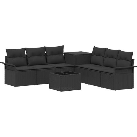 Juego de Sofá 8 uds. Negro 55 x 55 x 37 cm vidaXL (1/5)