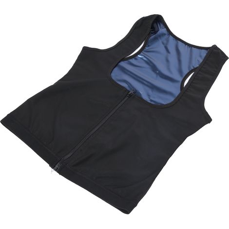 Gilet Sauna Chauffant Femme, Top Sudation Respirant, Corset Minceur Sport avec Fermeture Éclair, Taille 2XL/3XL, Gainant Ventre pour Entraînement (1/5)