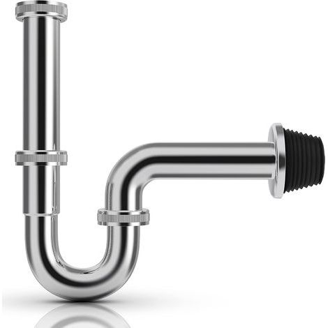 Siphon universel en acier inoxydable - Siphon de lavabo - Siphon anti-odeurs - Tube plus 1 1/4" x 32 mm - Bonde de vidange sur mesure - Siphon de tuyau, siphon de lavabo (1/5)