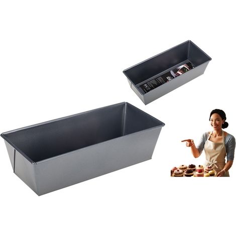 Vassoio, teglia, tortiera rettangolare, tortiera antiaderente, IDEAL, 26 x 11,5 x 7 cm, grigio scuro, metallizzato (1/4)