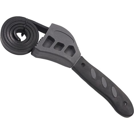 Robust plastic multi-function belt wrench – adjustable bottle opener + automatic oil filter – versatile hand tool
