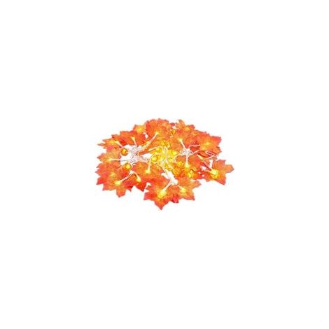 Guirlande Lumineuse en Feuille d'érable Citrouille, 10 LED Feuilles d'automne Guirlande Lumineuses Thanksgiving Feuilles d'érable Citrouille à Piles pour la fête à la Maison en Plein air décor (1/5)