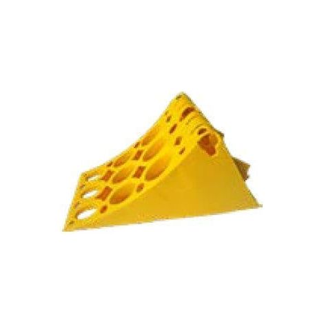 Heavy Duty Wheel Chocks Plastic x2 (Yellow Tyre Truck Trailer Caravan Car)