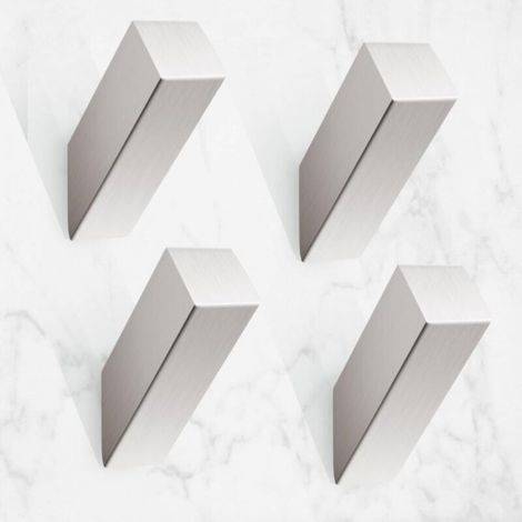 [NIEMALS VERWENDET] Set mit 4 robusten Wandhaken aus Edelstahl und gebürstetem Nickel für Handtücher, im Hotelstil, für Badezimmer, Wohnzimmer, zur Wandmontage