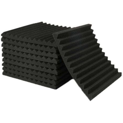 NALOOKAMIC 50 PièCes Panneaux Insonorisants en Mousse InsonoriséE Acoustique D'Isolation Phonique Cale pour Murs de Studio Plafond, 1X12X12 Pouces