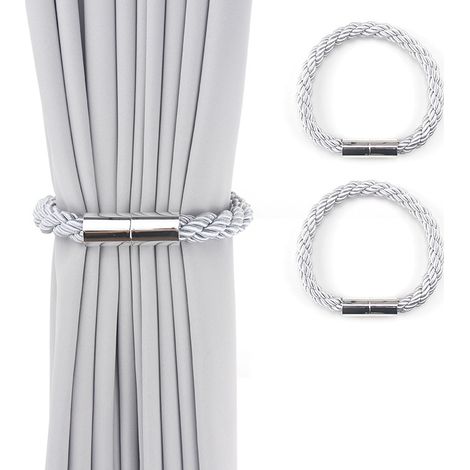 2 attaches de rideau magnétiques grises – Accessoires de rideau pratiques et décoratifs (1/5)