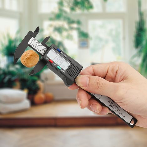 Praktischer elektronischer digitaler Kunststoff-Messschieber (100 mm) mit großem LCD-Display (Batterie nicht im Lieferumfang enthalten) (1/5)