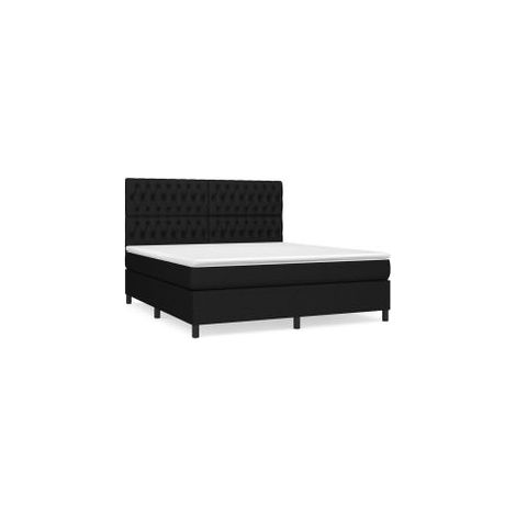 Sommier à lattes de lit avec matelas Noir 180x200 Tissu (1/5)