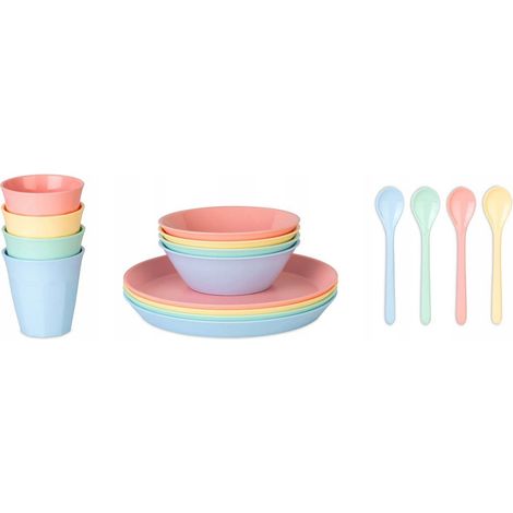 Koziol Nora Macarons conjunto de vajilla multicolor 16 piezas