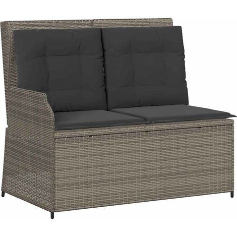 Maison Exclusive - Sillón reclinable de jardín con cojines ratán