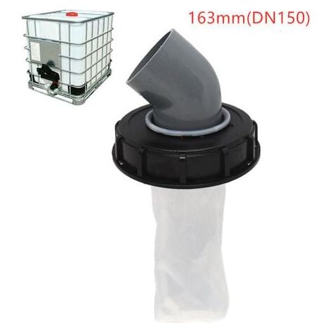 Couvercle de Réservoir IBC avec Filtre en Nylon Lavable pour Réservoir d'eau de Pluie IBC 1000 litres,Filtre À Couvercle IBC Accessoires de Réservoir IBC,Filtre à Eau de Pluie en Nylon(noir 163mm 45 d (1/4)