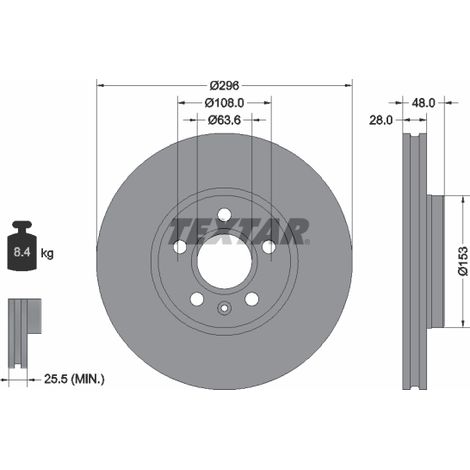 Lot de 2 Disques de frein Textar 92287505 VOLVO 31423722