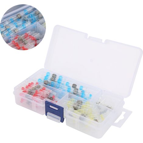 100 Stück Löt-Stoßhülsen, wärmeschrumpfende, wasserdichte Klemmen, elektrische Drahtverbinder (1/5)