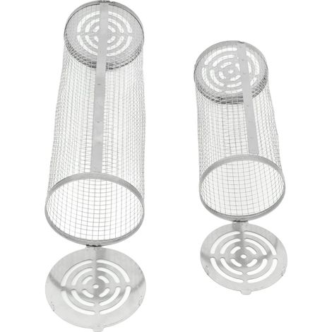 Jeffergarden 2 PCS BBQ Net Tube En Acier Inoxydable Barbecue Grill Panier Roulant Barbecue Cage pour Légumes Fruits De Mer (1/5)