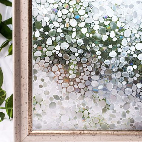 Lichtdurchlässige Fensterfolie – Steinoptik – Klebstofffrei – Antistatisch – 45 x 200 cm (1/5)