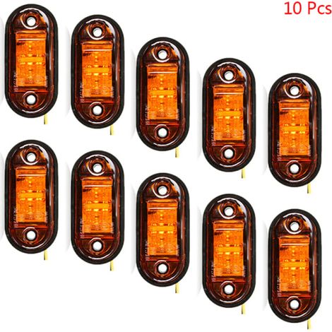 10 Feux de Position LED Ambre Jaune pour Remorque Camion, Feux de Gabarit Latéraux à LED (1/5)