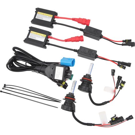 Lampe HID Xenon 9004 55W 5500LM, Feux de Croisement et Route, Ampoule Voiture 8000K DC12V, Kit Double Ampoule (1/5)