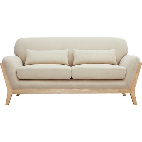 Sofa skandinavisch 2 Plätze beiger Stoff YOKO (1/5)