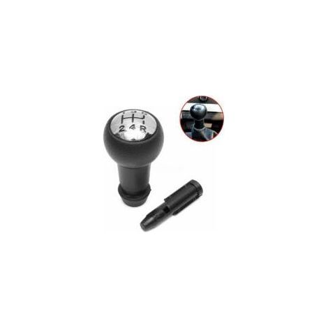 Pommeau de levier de vitesse manuel 5 vitesses pour Peugeot 106 107 207 301 306 307 308 407 408 508 3008 1007 / Citron C2 C3 C4 Picasso - Noir et argent (1/4)