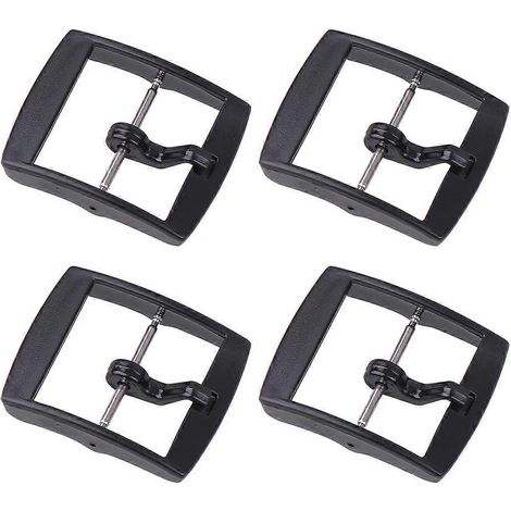 Lot de 4 boucles de bracelet de montre en plastique de 20 mm, accessoires de montre pour amis (noir)-32.5cm-Black