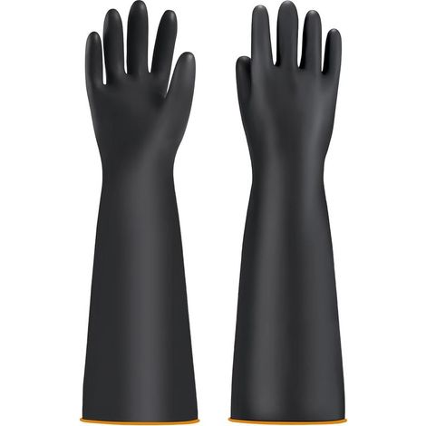 Industrielle Chemikalienschutzhandschuhe, wasserdichte Gummihandschuhe, Langzeitschutz, säure- und laugenbeständig, für industrielle Anwendungen, 55 cm (1/5)