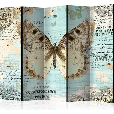 Paravento - Postcard with butterfly II [Room Dividers] - 225x172 (1/4)