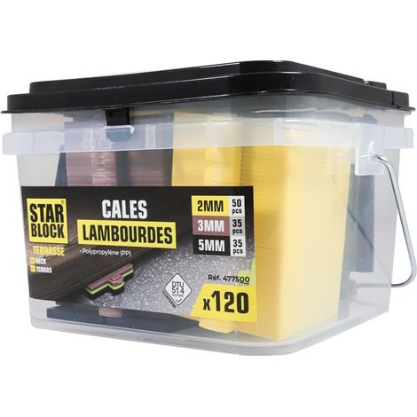 Cale pour lambourdes terrasse 2-3-5 mm - STARBLOCK 477500 (1/4)