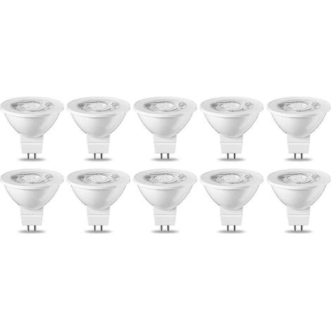 Ampoule LED spot Basics GU5.3 MR16 5W (équivalent 35W), blanc chaud, non dimmable, lot de 10 [ener (1/5)