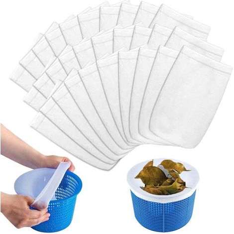 Chaussettes de skimmer de piscine - 30, blanches - Nylon élastique pour les cheveux - Aucune (1/5)