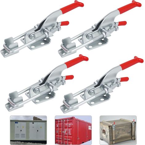 4 loquets à bascule métalliques, loquets à bascule réglables, capacité de charge maximale de 350 kg / 770 lb, loquets à levier en acier inoxydable pour armoires, tiroirs, portes et fenêtres (1/5)