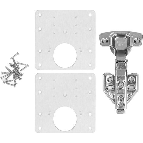 Kit de réparation pour porte et placard : plaque de charnière en acier inoxydable, accessoire de maintenance pour armoire. (1/5)