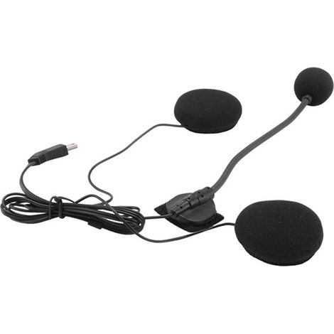 2 paires d'écouteurs Bluetooth avec microphone et haut-parleur pour casque de moto demi-jet (1/5)