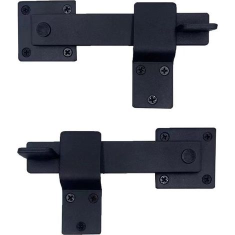 Verrou Porte Coulissante Serrure Volet, Loquet de Porte de Grange Coulissante pour Animaux de Compagnie, Salle de Bain, Garage, Fenêtre(2 articles) (1/4)