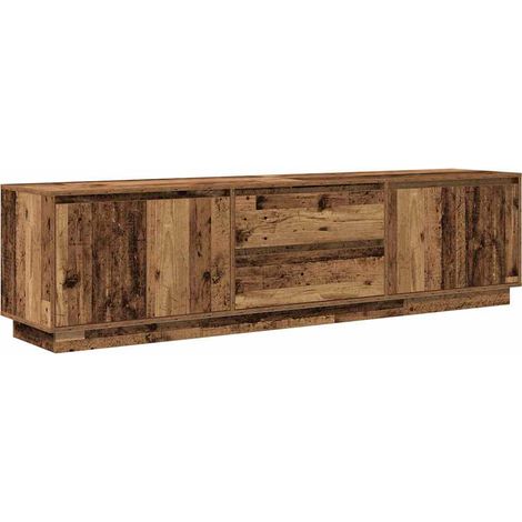 vidaXL Mobile Porta TV con Luci LED Legno Antico 193,5x41x50 cm (1/4)