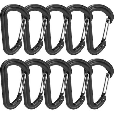 D-Ring - Carabiner Verrouillable - Pour Randonnée Camping Extérieur - POM - 10 Pièces (1/5)