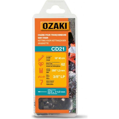Catena per motosega semiquadrata OZAKI: .3/8"LP .050 (1.3mm) 62 conduttori OZAKI